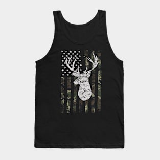 Buck Deer Hunting Camouflage Flag Hunter Tank Top